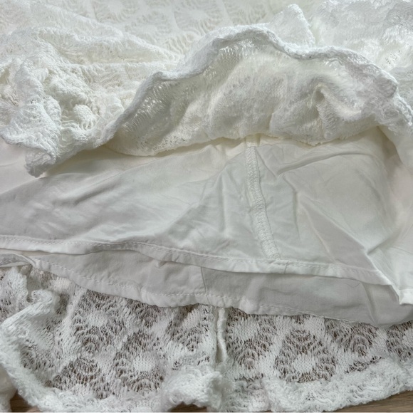 Anthropologie White Crochet Ruffled Midi Dress Women’s Large - Picture 7 of 13